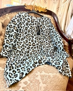 Leopard Sweat Sky Blue