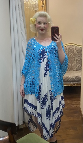 One Button Cardi Turquoise