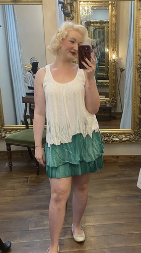 Tunic White & Turquoise