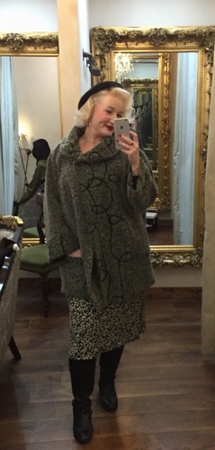 Lin Pattern Coat Grey