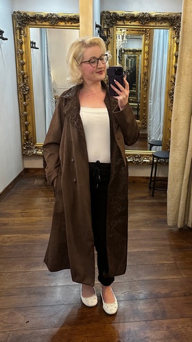 Leopard Collar Coat Chocolate